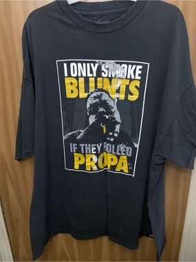 Black Graphic Short Sleeve Tee with Yellow Print